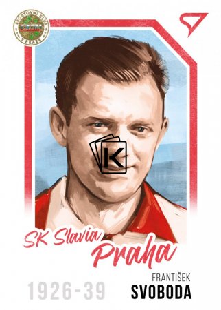 fotbalová kartička 2023 Sportzoo Dekády P-002 FRANTIŠEK SVOBODA SK Slavia Praha Canvas