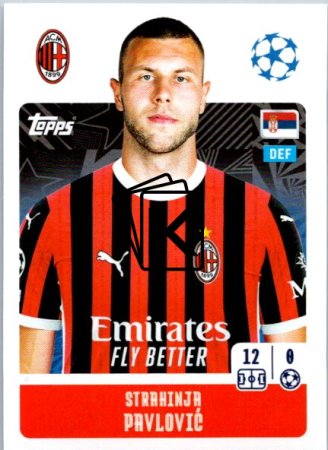 2024-25 Topps Champions League 32 Strahinja Pavlović (AC Milan)