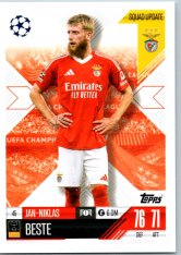 Fotbalová kartička 2024-25 Topps Match Attax EXTRA UEFA Club Competitions Squad Update 45.  Jan-Niklas Beste (SL Benfica)