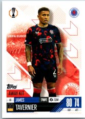 Fotbalová kartička 2024-25 Topps Match Attax EXTRA UEFA Club Competitions Away Kit 81.  James Tavernier (Rangers FC)