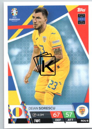 fotbalová karta Topps Match Attax EURO 2024 ROM8 Deian Sorescu (Romania)