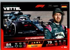 2021 Topps Formule 1 Turbo Attax 41 Speedster Sebastian Vettel Aston Martin